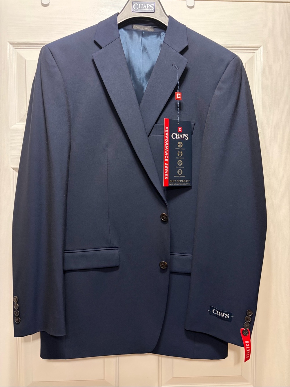 Chaps Men’s Navy Performance Suit Separates Jacket